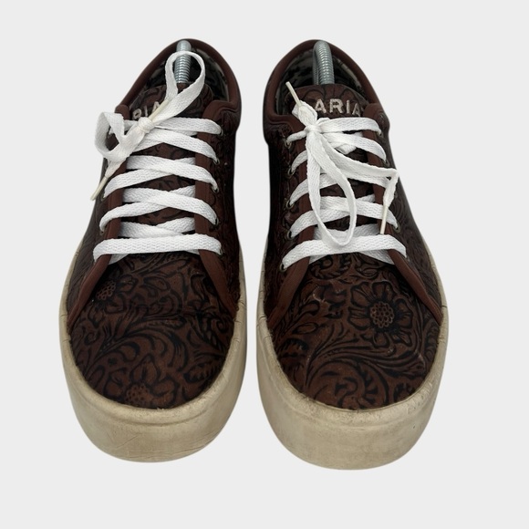 Ariat Women's Skylar Embossed Brown Sneakers Platform Size 11 Nice! - Picture 3 of 6